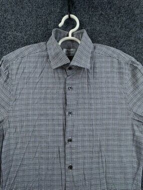 Stenstroms Estonia Check Twofold Super Cotton 15.5 Slimline Men Black Elegant